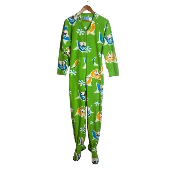 Footie factory fleece owl patterned one piece pjs - Picture 1 of 8